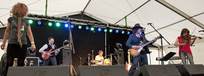 Elephant Shelf on stage at the Cambridge Rock Festival Photographs by Roger Morton